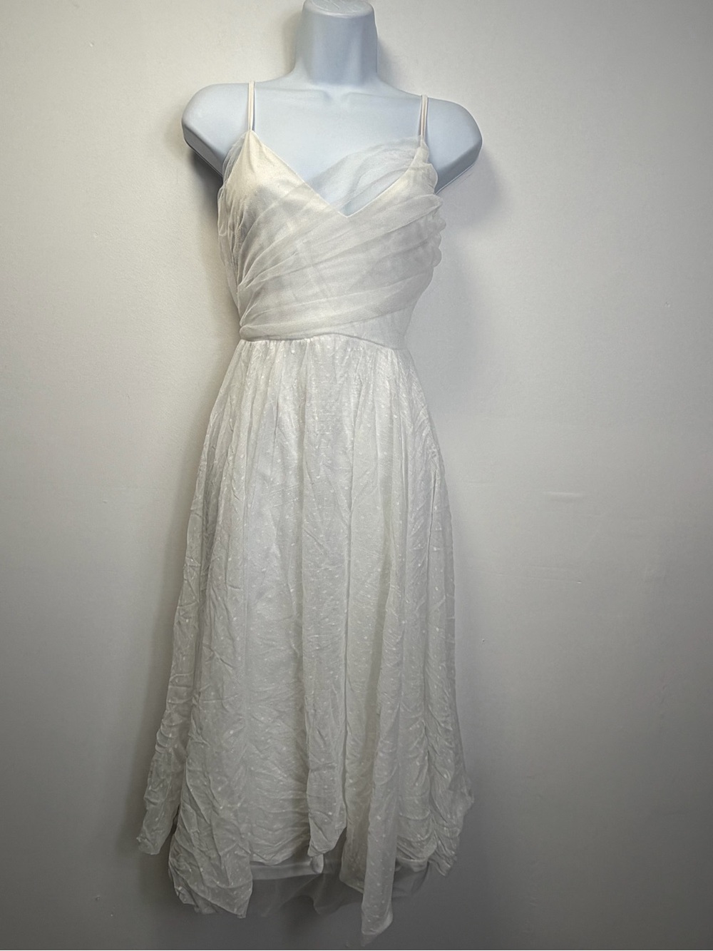 Lulu's Ivory Strap Spaghetti Midi Dress